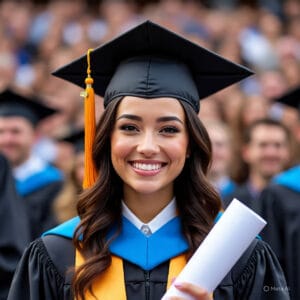 A Woman Graduating From College